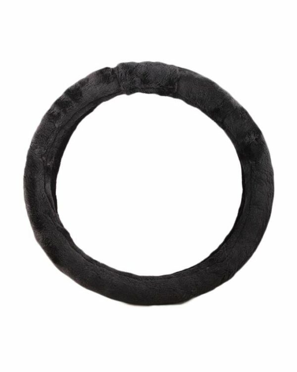 Black Fur Steering Cover