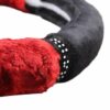 Black and Red Fur Steering Cover