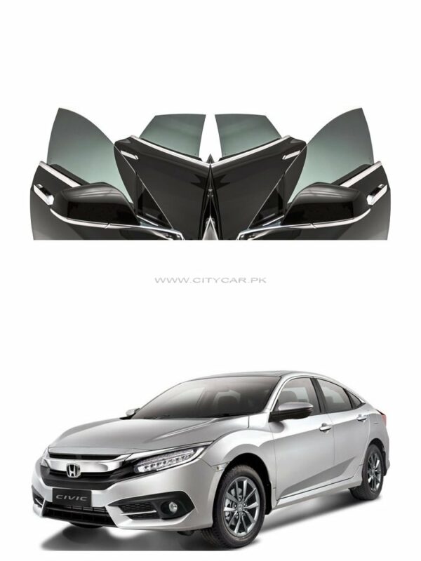 Black Colored Window Glass 4 Door for Honda Civic 2017-2019