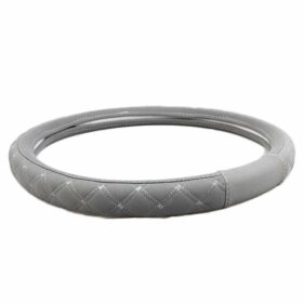 Grey X Embroidered Steering Cover