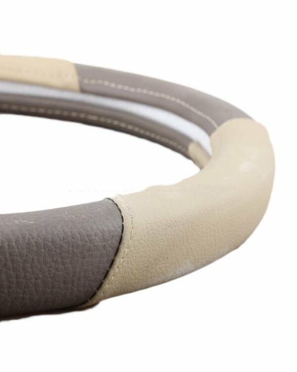 Grey and Beige Steering Cover