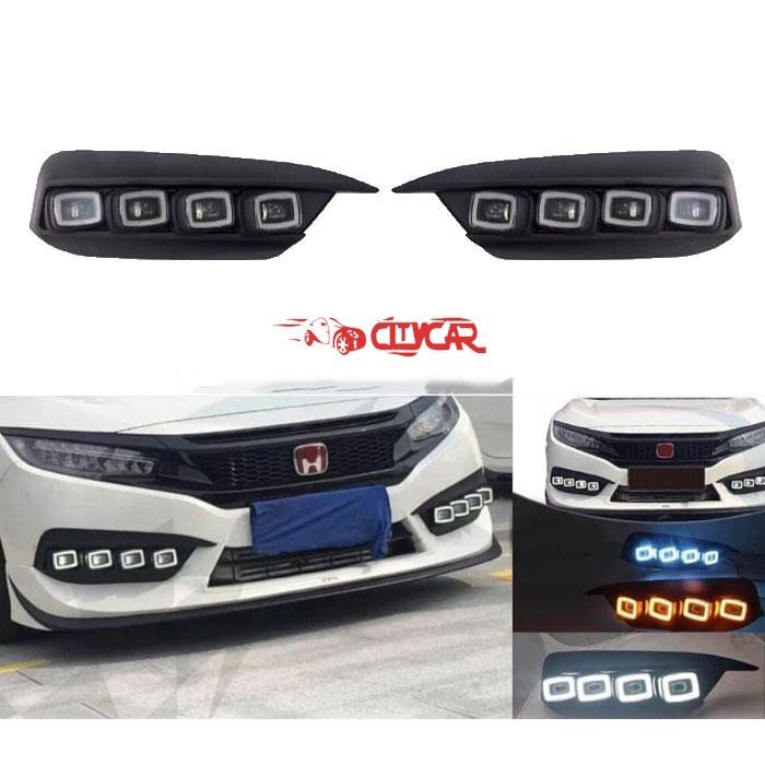 Honda Civic Bugatti Style DRL Fog Lamp - Model 2016-2019