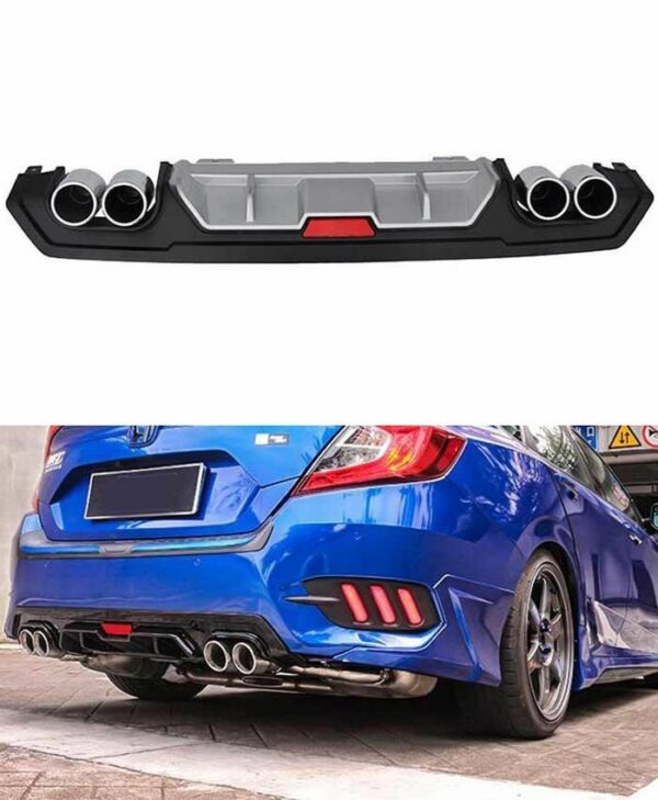 Honda Civic Kantara Style Dual Exhaust Diffuser- Model 2016-2019