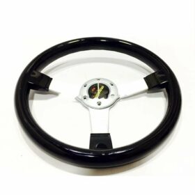 Momo Glossy Black and Chrome Steering