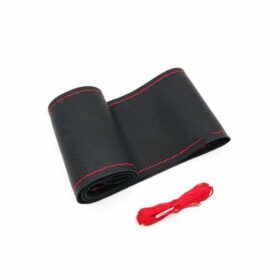 Steering Cover Black Red Stitch