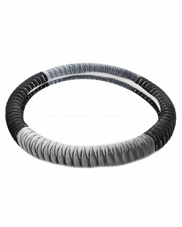 Velvet Steering Cover - Black and Grey