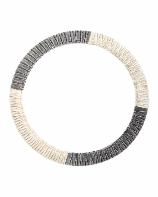 Velvet Steering Cover - Grey and Gold