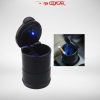 Portable Car Ashtray Black with Blue Led Light