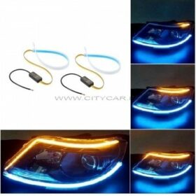 Universal Flexible Headlight / Head Lamp DRL Dual Color External - 60cm